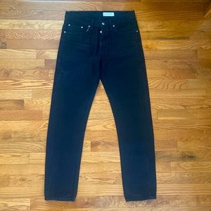 Slim Fit Selvedge Black Denim Jeans
